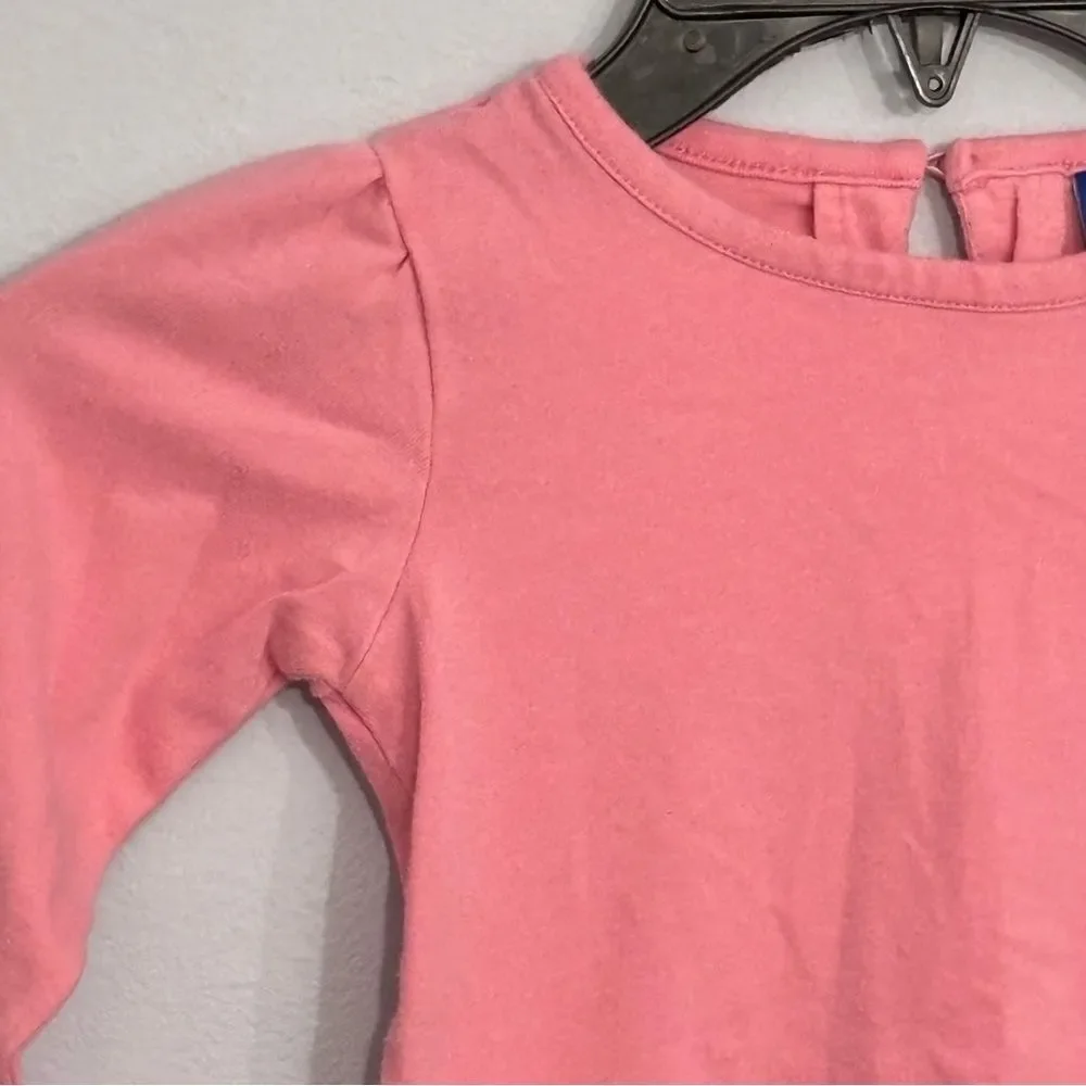 Oshkosh Genuine Kids VTG Embroidered Lace Trim Tan Pink Jumper Dress Shirt 3T